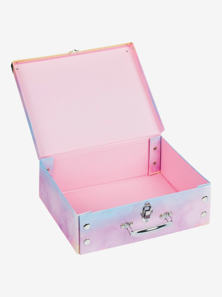 BAAGL  Geantă de școală pliabilă roz cu fitinguri Baagl Rainbow Unicorn