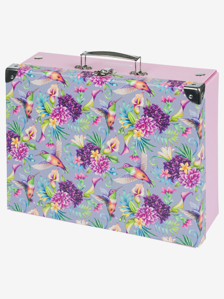 BAAGL  Geantă de școală pliabilă mov cu accesorii Baagl Hummingbird