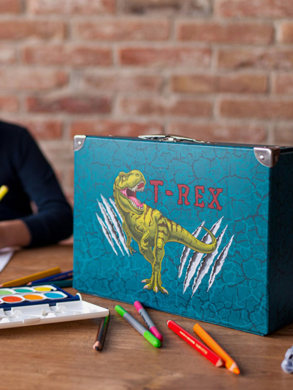 BAAGL  Geantă de școală pliabilă verde cu accesorii Baagl T-Rex