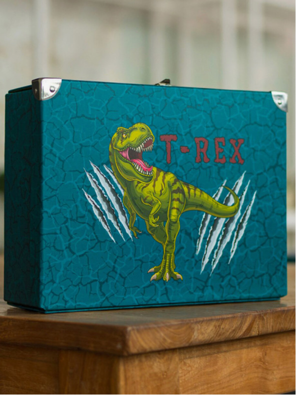 BAAGL  Geantă de școală pliabilă verde cu accesorii Baagl T-Rex