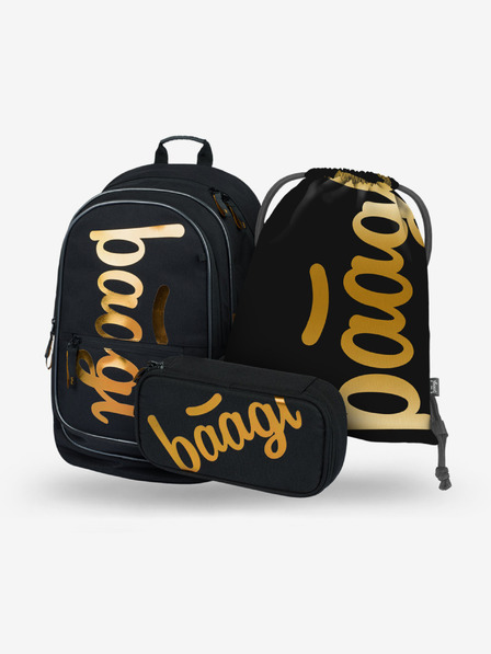BAAGL  Set școlar negru Core - rucsac, penar, geantă Baagl Metallic Bronze