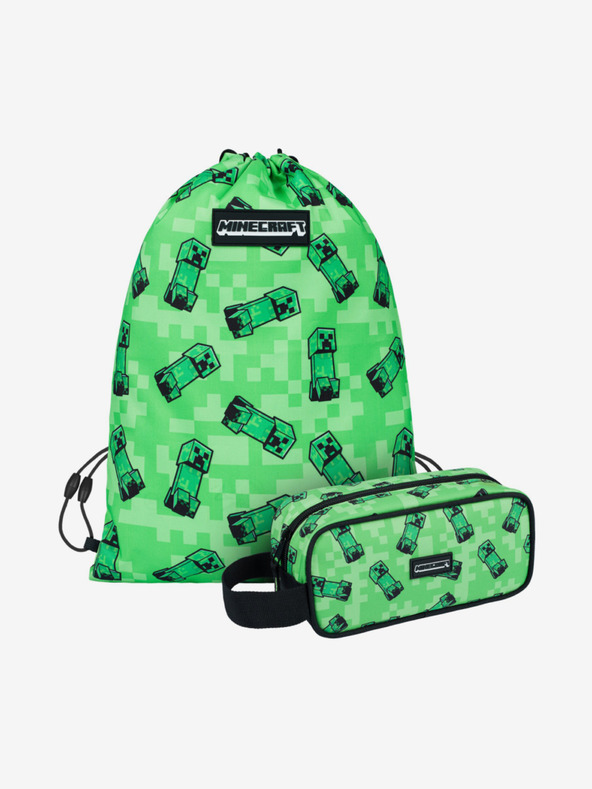 BAAGL  Set școlar verde - penar, geantă Baagl Minecraft 2 Creeper