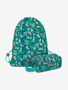 BAAGL  Set școlar verde - penar, geantă Baagl Minecraft 2 Silver Creeper