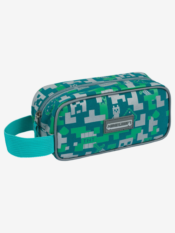 BAAGL  Set școlar verde - penar, geantă Baagl Minecraft 2 Silver Creeper