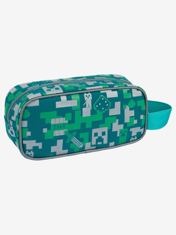 BAAGL  Set școlar verde - penar, geantă Baagl Minecraft 2 Silver Creeper