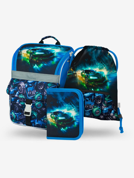 BAAGL  Set școlar negru Zippy - servietă, penar, geantă Baagl Racing car