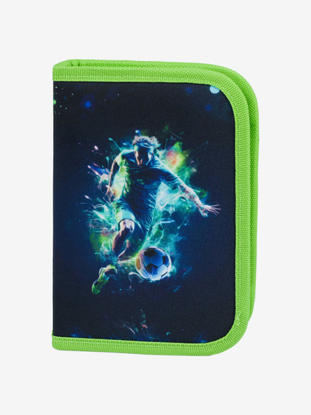 BAAGL  Valiză verde pentru creioane școlare cu un singur nivel Baagl Football Player