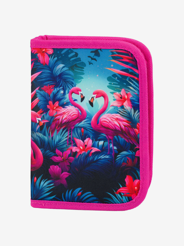 BAAGL  Trusă de creioane școlare roz cu un nivel Baagl Flamingos