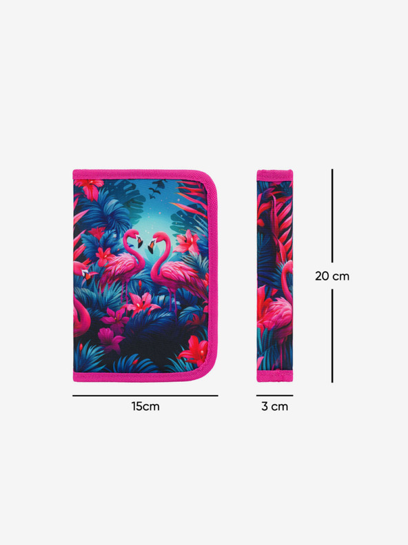 BAAGL  Trusă de creioane școlare roz cu un nivel Baagl Flamingos