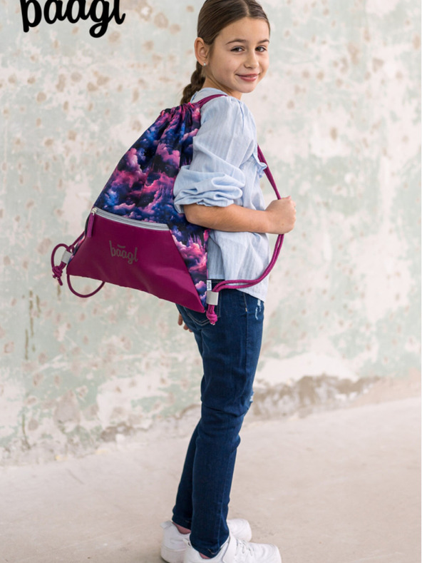 BAAGL  Geantă mov cu buzunar Baagl Unicorn Kingdom