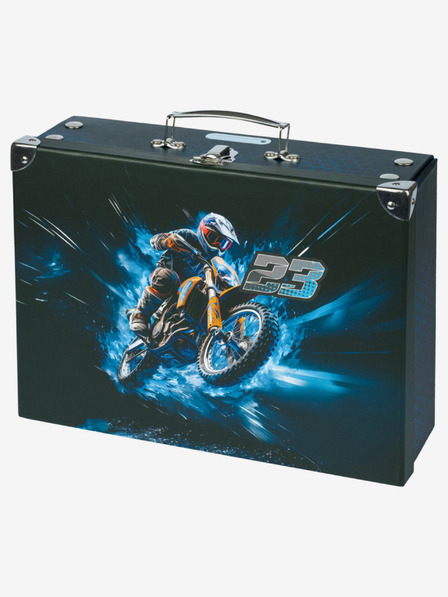 BAAGL  Geantă școlară pliabilă albastră cu accesorii Baagl Motorbike