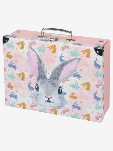 BAAGL  Geantă de școală pliabilă roz cu accesorii Baagl Bunny