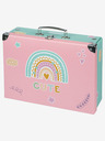 BAAGL  Trusă școlară pliabilă roz cu accesorii Baagl Rainbow