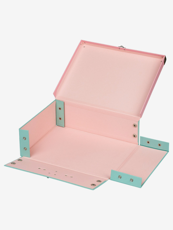 BAAGL  Trusă școlară pliabilă roz cu accesorii Baagl Rainbow