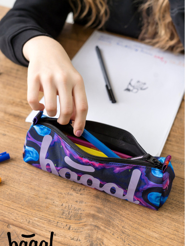 BAAGL  Geantă de student mov Baagl Marble