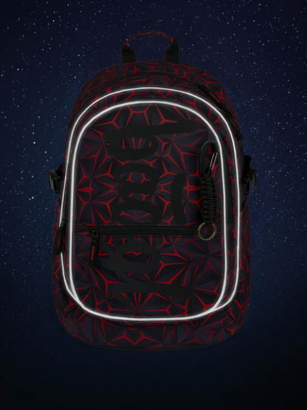 BAAGL  Rucsac școlar negru Baagl Core Red Polygon