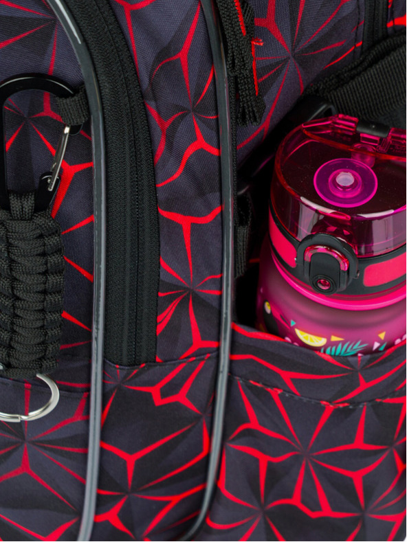 BAAGL  Rucsac școlar negru Baagl Core Red Polygon