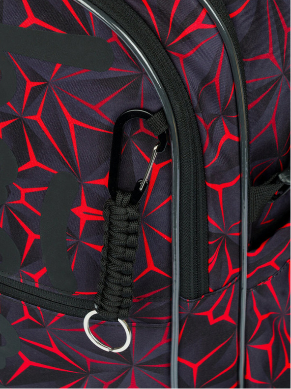 BAAGL  Rucsac școlar negru Baagl Core Red Polygon