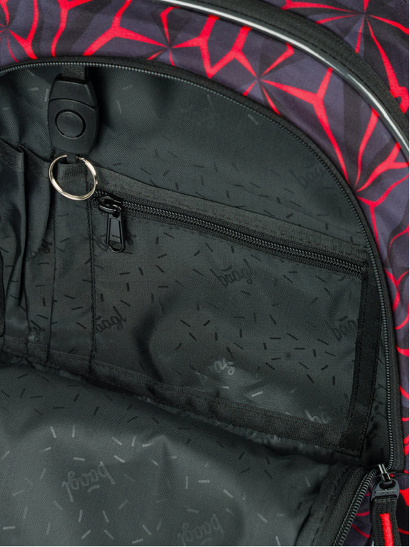 BAAGL  Rucsac școlar negru Baagl Core Red Polygon