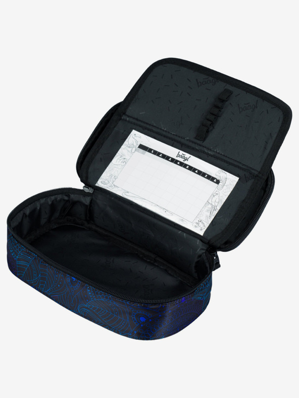 BAAGL  Set școlar negru cu model - rucsac, penar și geantă Baagl Cubic Zen