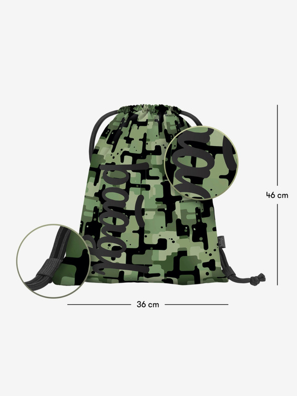 BAAGL  Set școlar negru - rucsac, penar, geantă Baagl Coolmate Green