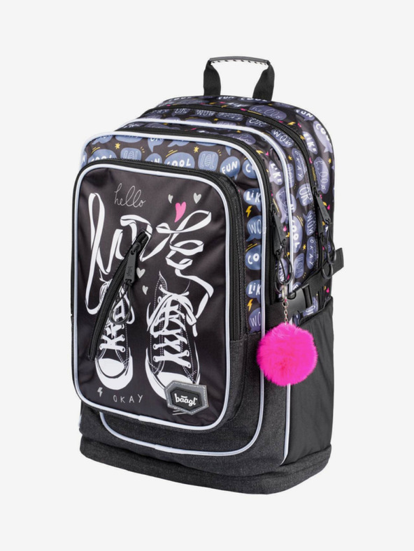 BAAGL  Negru 3 seturi sneakers: rucsac, penar și geantă Baagl