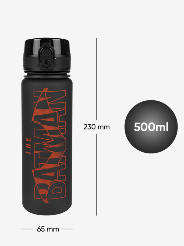 BAAGL  Sticlă de băut din tritan negru batman roșu, 500 ml Baagl