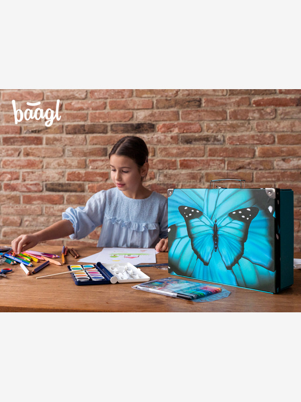 BAAGL  BAAGL Geantă școlară pliabilă Butterfly cu accesorii BAAGL