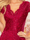 numoco Rochie din dantelă cu decolteu - Burgundy Numoco