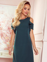 numoco Rochie flatantă cu volane fără umeri - verde Numoco