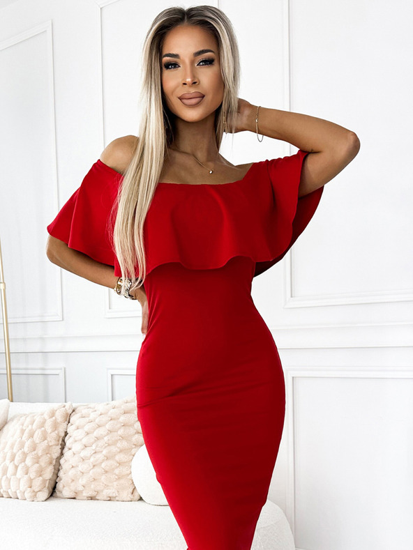 numoco Rochie creion Marbella - Spanish Flu - roșu Numoco