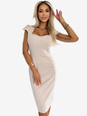 numoco Rochie midi elegantă cu decolteu frumos - bej Numoco