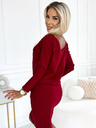 numoco Rochie din bumbac cu spate decupat - burgundy Numoco
