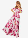 numoco Rochie lungă cu volane - flori mari roz Numoco
