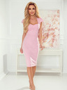 numoco Rochie midi cu decolteu frumos - roz pudrat Numoco