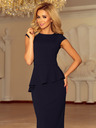 numoco Rochie midi elegantă cu volane - albastru închis Numoco