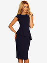 numoco Rochie midi elegantă cu volane - albastru închis Numoco