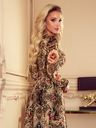 numoco Rochie din șifon cu decolteu și cravată la spate - imprimeu leopard + roz Numoco