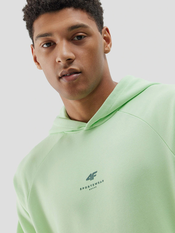 4F Hanorac cu glugă din bumbac organic pentru bărbați, fără fermoar și glugă 4F