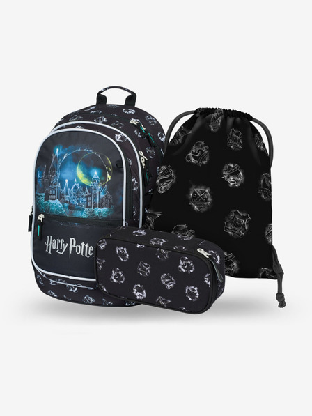 BAAGL  Set școlar negru - rucsac, penar, geantă Baagl Core Harry Potter Hogwarts