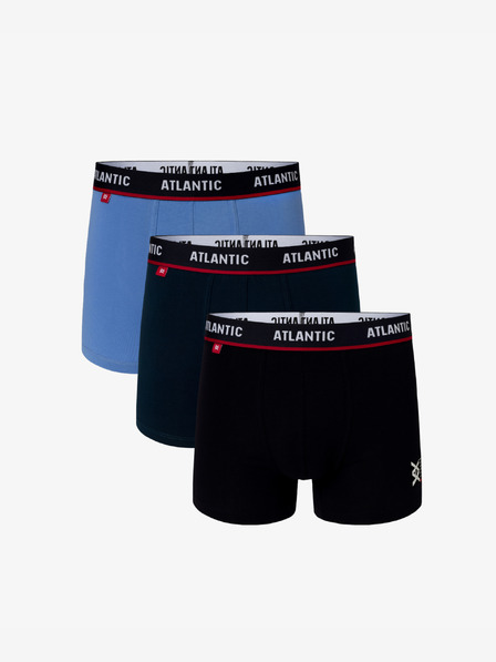 Atlantic 3-PACK Bărbați ATLANTIC Boxer Briefs - albastru marin