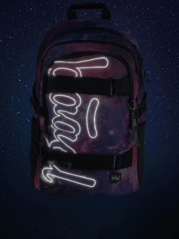 BAAGL  Violet 3 set skate galaxie: rucsac, husă pentru creioane, geantă Baagl