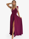 numoco Rochie lungă elegantă cu legături în mai multe moduri - burgundy cu sclipici Numoco