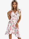 numoco Rochie înfășurată cu volane - Peach Flowers Numoco
