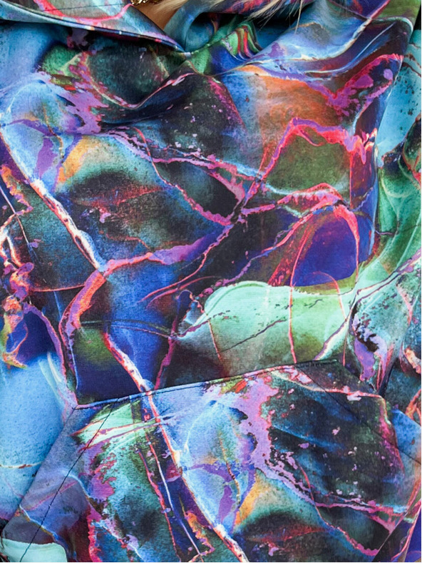 numoco Hanorac cangur cu glugă - marmură albastră Numoco