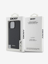 DKNY DKNY PU piele Silver Metal Logo Magsafe Back Cover pentru iPhone 16 Pro Max negru