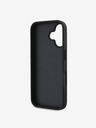 DKNY DKNY PU Leather Repeat Pattern Tonal Stripe Back Cover pentru iPhone 16 negru