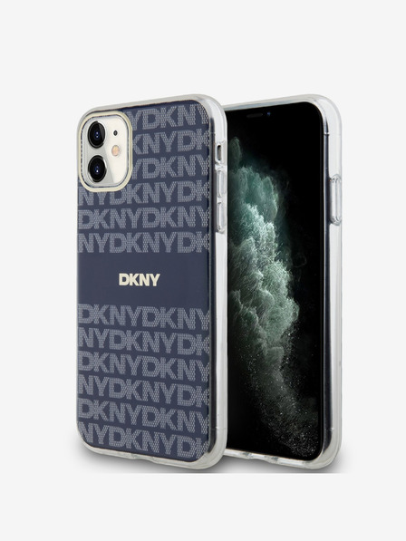 DKNY PC/TPU Repeat Pattern Tonal Stripe Magsafe Back Cover pentru iPhone 11 albastru DKNY