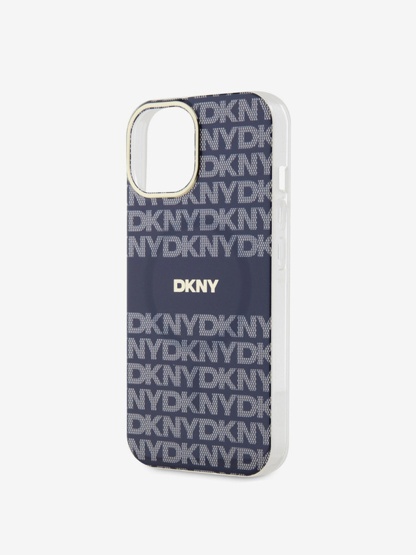 DKNY PC/TPU Repeat Pattern Tonal Stripe Magsafe Back Cover pentru iPhone 15 albastru DKNY
