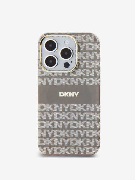 DKNY PC/TPU Repeat Pattern Tonal Stripe Magsafe Back Cover pentru iPhone 14 Pro bej DKNY